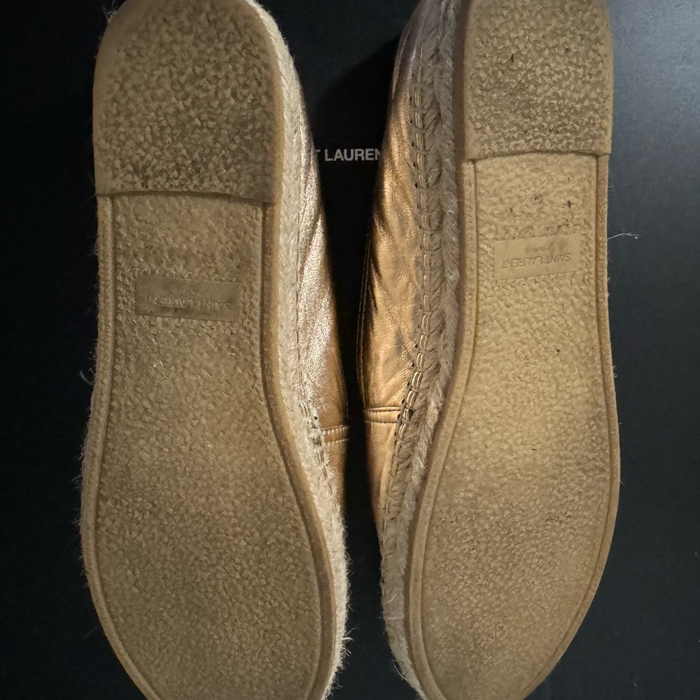 Saint Laurent Logo Metallic espadrilles - Color Rose Metal Blush - Picture 4 of 9